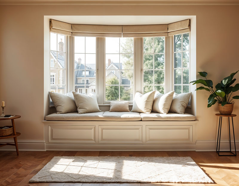 Bay Window Bench Seating with Storage