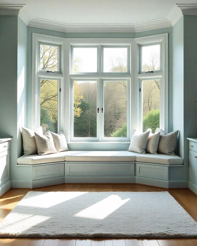 Victorian Bay Window Bench Seating with storage