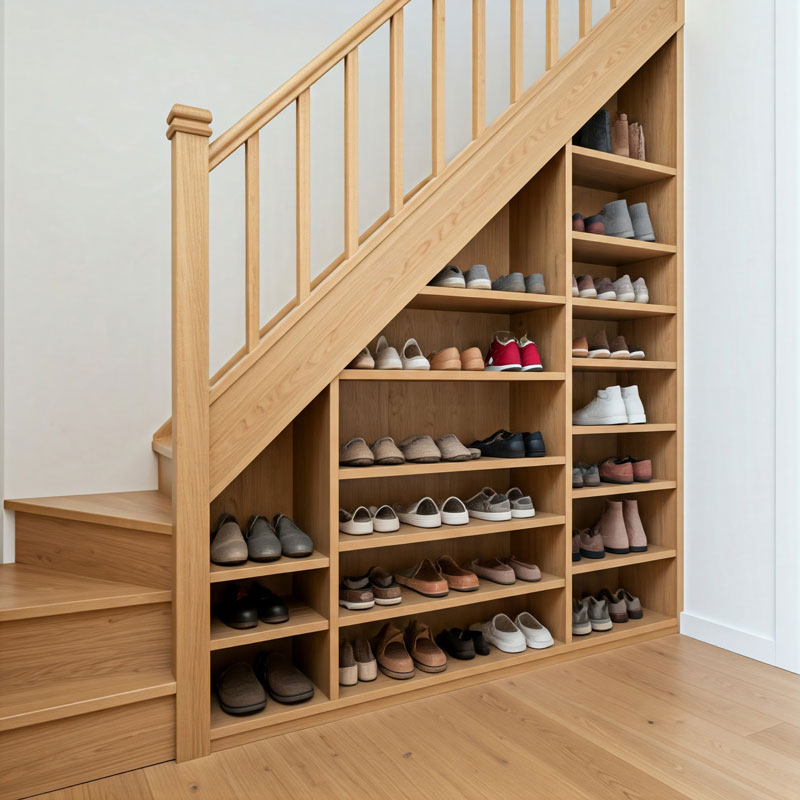 under stair shoe storage shelves