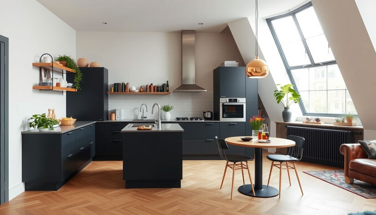 industrial loft kitchen