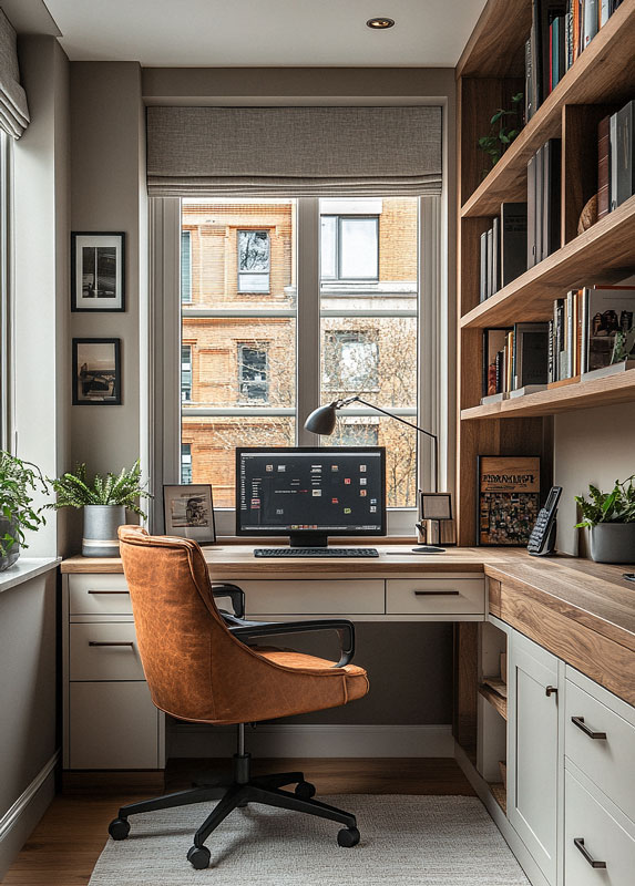 small fitted home office