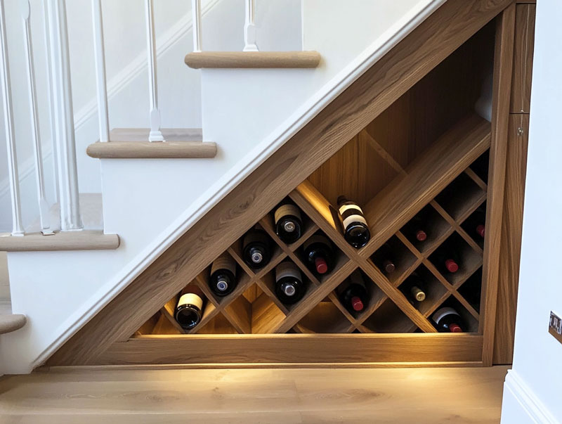 under stairs wine rack