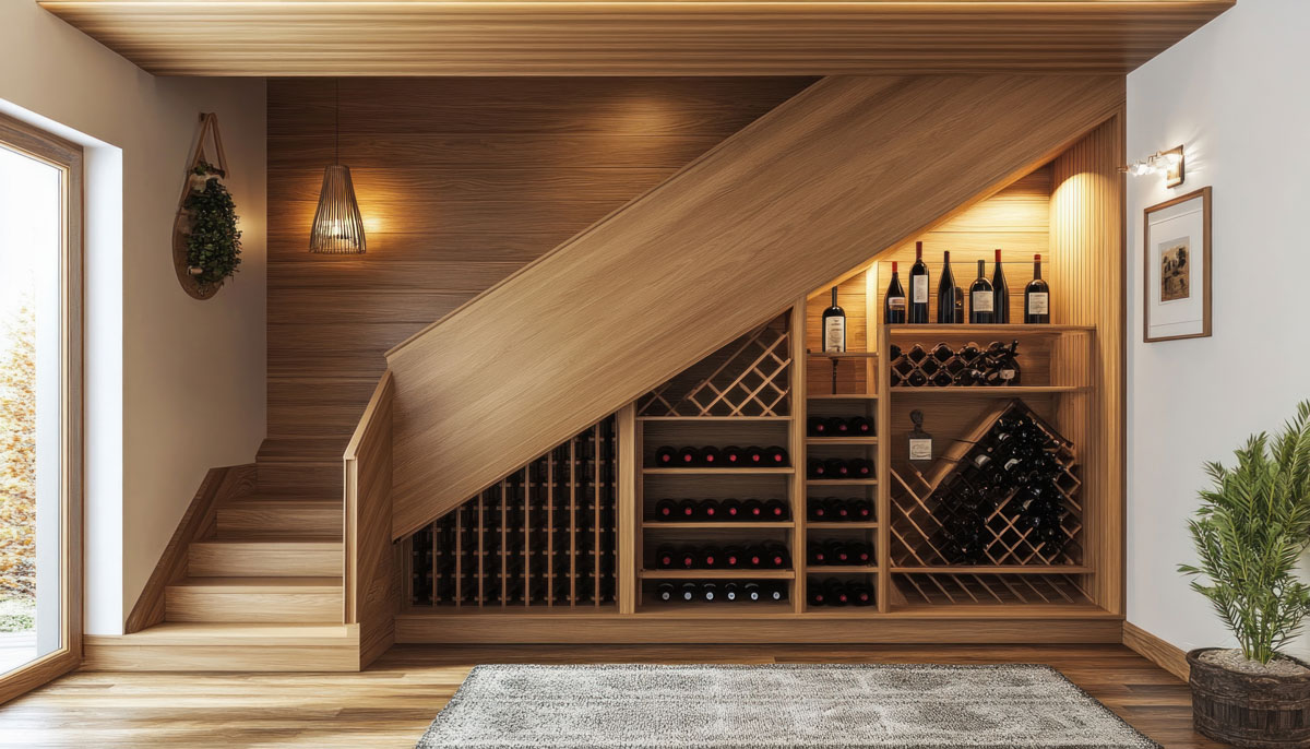 under stairs wine storage