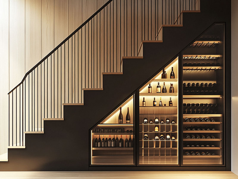 wine storage under the stairs