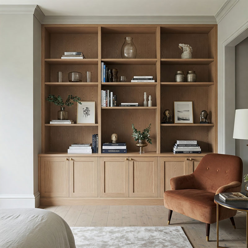 fitted shelves bedroom