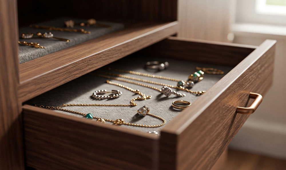 inside wardrobe jewelry drawer