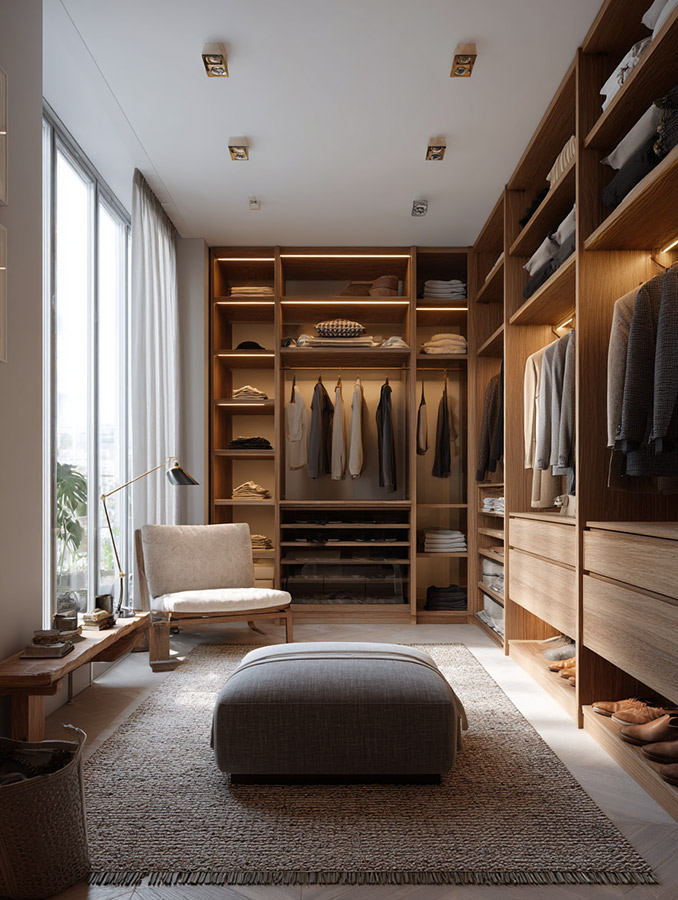 luxury walk in wardrobe