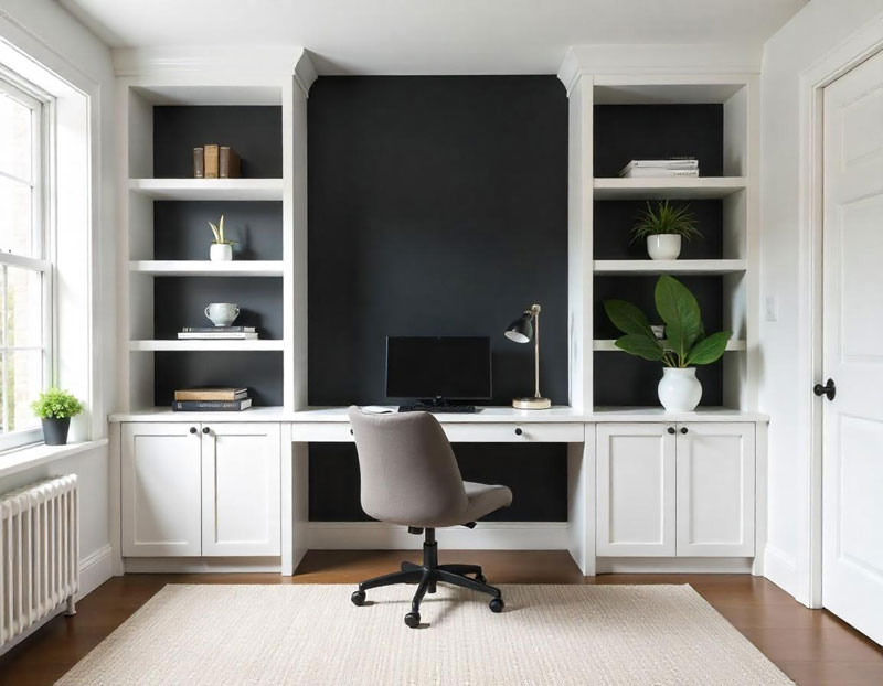 built-in office desk